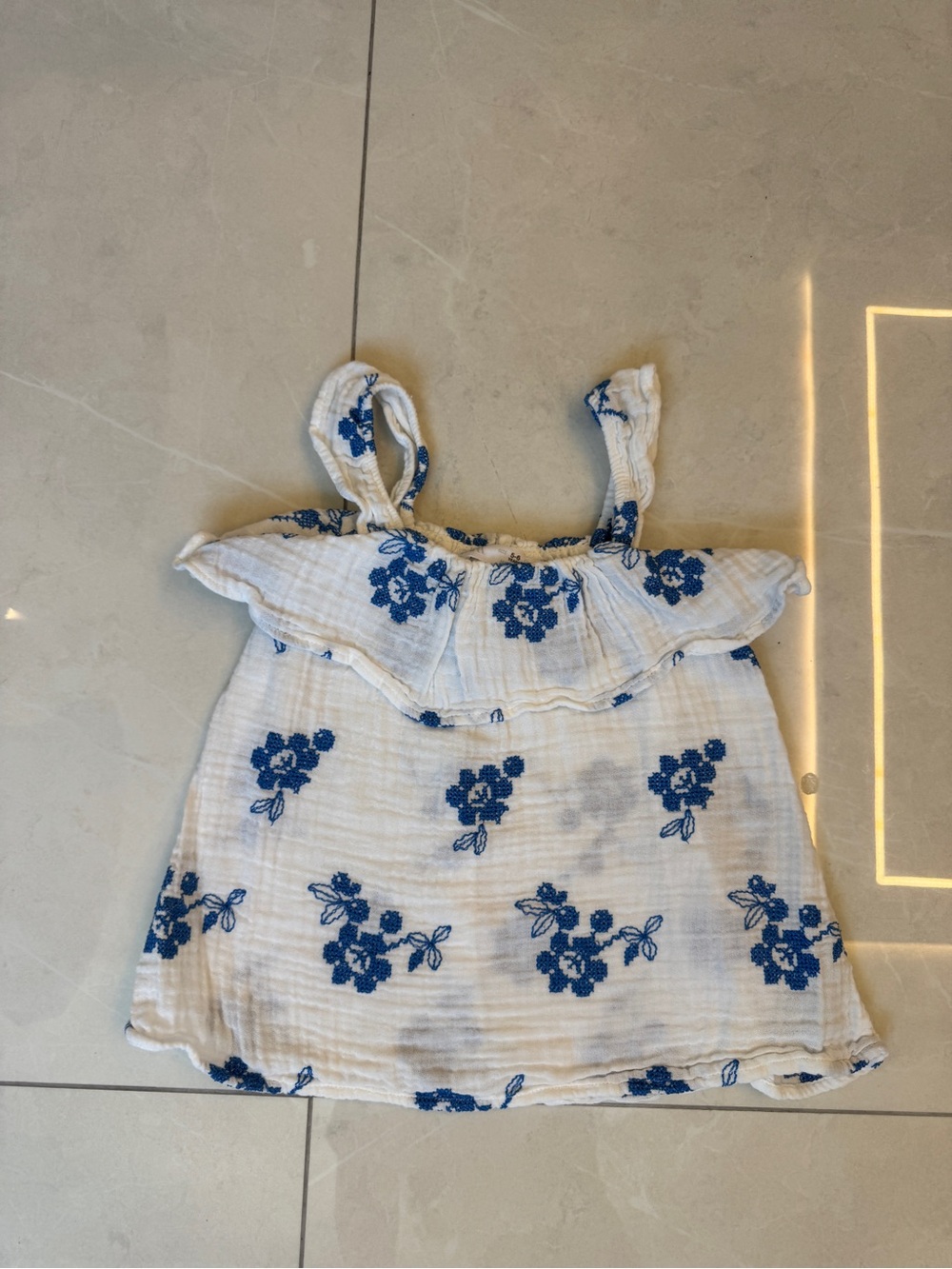 Zara Kids / Zara Baby white cotton muslin camisole top